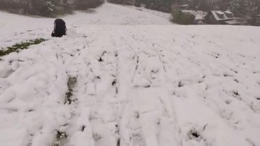 Hızlı kızakla yokuş aşağı gidiyoruz. Derin karlar üzerinde kızakla kayıyoruz. Soğuk ve soğuk bir kış rüyasında ailemizle buz gibi bir kış turuna çıkıyoruz.