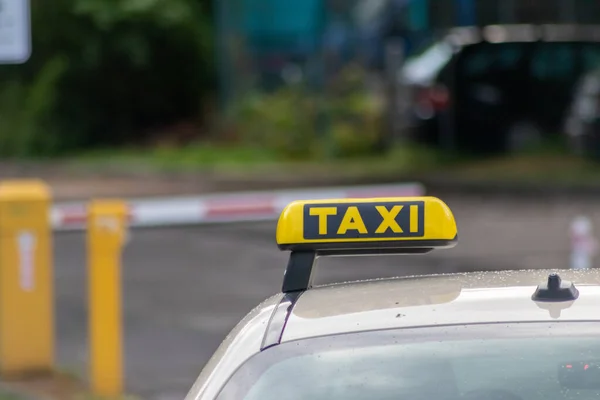 Μερικό Της Πινακίδας Ταξί Στο Αυτοκίνητο — Φωτογραφία Αρχείου