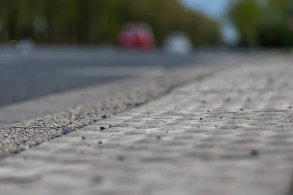 Danger Road Traffic Blind People Disabled People Minimized Floor Guidance — Stock Photo, Image