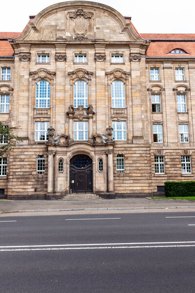 Dusseldorf, North Rhine-Westphalia, Germany, July 9, 2021: Higher Regional Court in Dsseldorf as capital city of the German NRW shows judicial system with complainant and defendant in legal processes