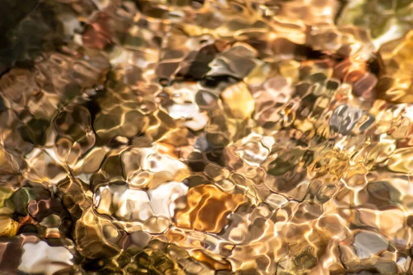 Stones Sparkling Water Sunny Reflections Water Crystal Clear Water Creek — Stock Photo, Image