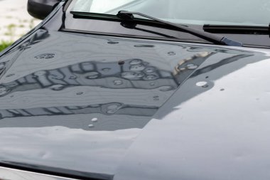 Şiddetli hava koşulları, düşen ağaçlar ve dolu yağışlarıyla çarpışan motor motor kaputu, araba sigortasının kurbanlar için oto tamiratı ve hava durumu sigortası ve acil durum sigortası ihtiyacı olduğunu gösteriyor.