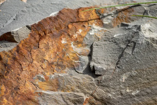 Pedra Crua Laranja Com Minerais Metais Como Fundo Pedras Naturais — Fotografia de Stock