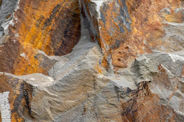 Pedra Crua Laranja Com Minerais Metais Como Fundo Pedras Naturais — Fotografia de Stock