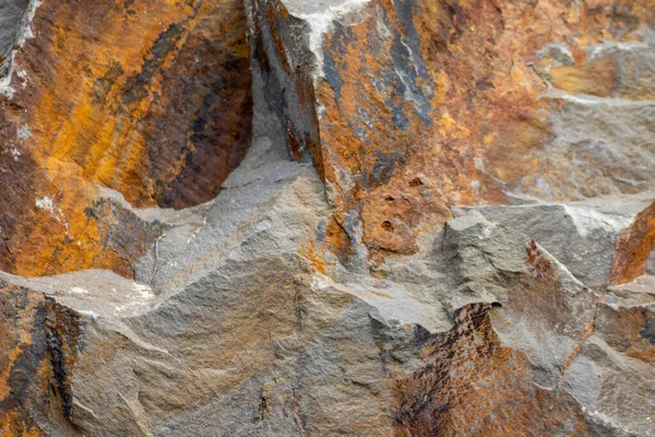 Pedra Crua Laranja Com Minerais Metais Como Fundo Pedras Naturais — Fotografia de Stock