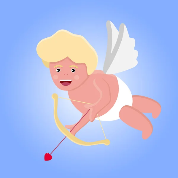 Cute Cupid Charakter Verschiedenen Posen Gesetzt Vorlage Zum Valentinstag Cartoon — Stockvektor