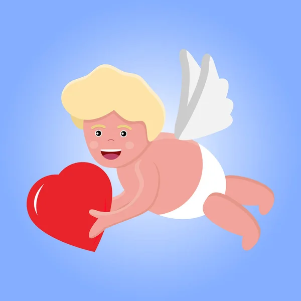Cute Cupid Charakter Verschiedenen Posen Gesetzt Vorlage Zum Valentinstag Cartoon — Stockvektor