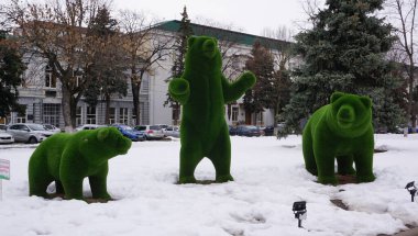 Konum Kuzey Kafkasya. Aygea Cumhuriyeti 'nin başkenti Maykop şehridir. Kış. 