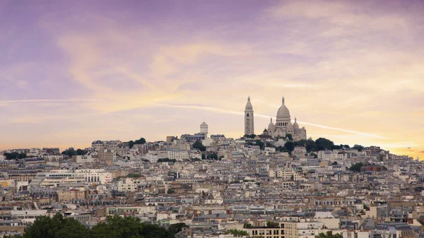 Bonita Vista Basílica Del Sacre Coeur Ciudad París —  Fotos de Stock