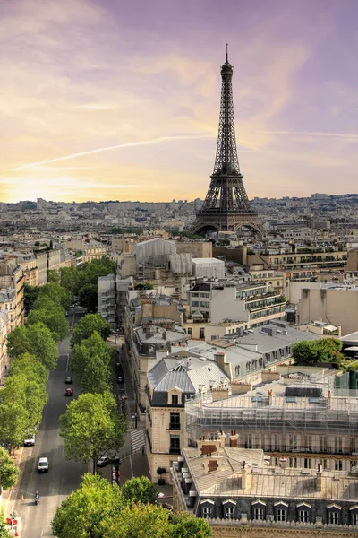 Bonita Vista Torre Eiffel Ciudad París —  Fotos de Stock