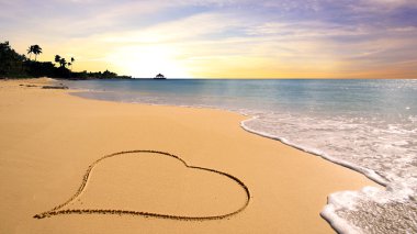 Heart on the beach clipart