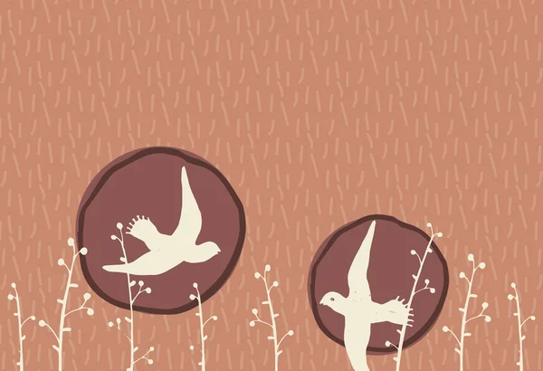 Uccelli in cerchio — Vettoriale Stock