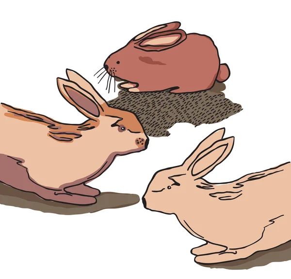 Группа из трех кроликов — стоковый вектор