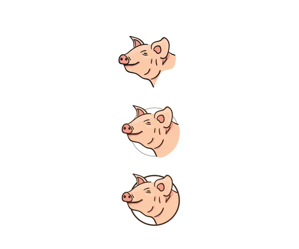 Three Pig Icons — Stock Vector
