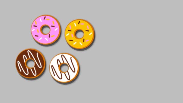 Donuts Und Suchsymbole Animierte Videos 1080 — Stockvideo