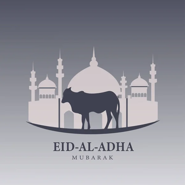 Vektor Illustration Glücklich Eid Adha Mubarak Mit Gradient Hintergrund Design — Stockvektor