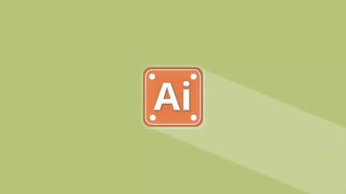 Yeşil arkaplanda yapay zekayı, dijital teknolojiyi ve modern akıllı sistemleri temsil eden yapay zeka üzerine yapay zeka içeren minimal düz simge.