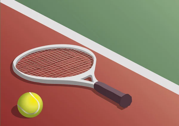 Raqueta de tenis y pelota — Archivo Imágenes Vectoriales