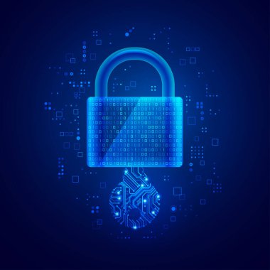 Siber güvenlik teknolojisindeki özel anahtar konsepti, kilitlerin grafiği ikili kod ve elektronik anahtarla birleştirildi