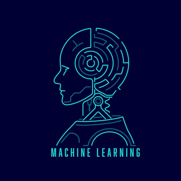 Koncept För Maskininlärning Eller Djupt Lärande Grafik Artificiell Intelligens Med — Stock vektor