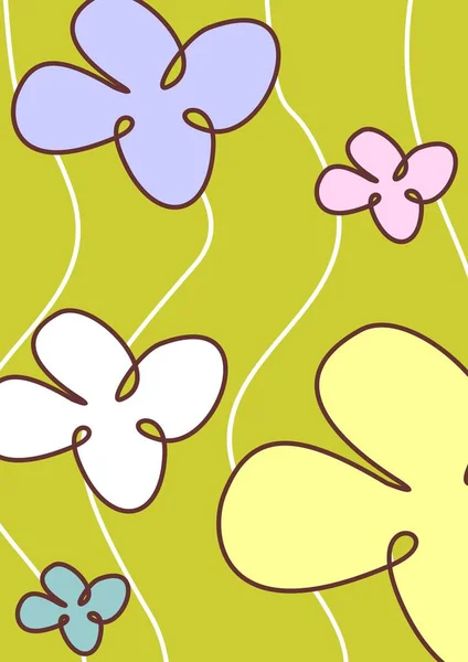 Linjekonst Linjer Bakgrunden Bakgrundsbild Abstraktion Minimalism Blomsterarrangemang Blommor Ritade Linjer — Stockfoto