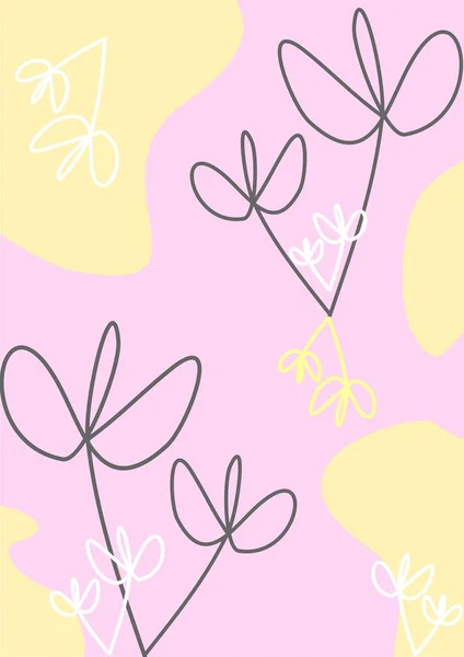 Linienkunst Linien Hintergrund Hintergrundbild Abstraktion Minimalismus Blumenschmuck Blumen Durch Linien — Stockfoto