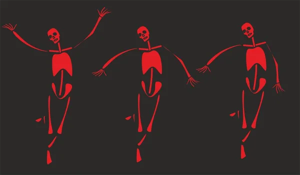 Korkunç Cadılar Bayramı Gecesi Iskeletler Yarasalar — Stok fotoğraf