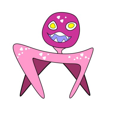 Çocuklar için canavarlar, komik ve korkutucu. Renkli canavarlar, minimalizm tarzında ve düz..