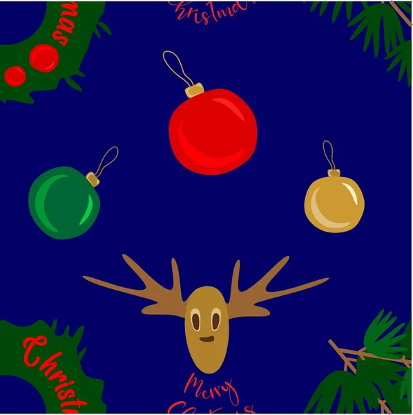 Nahtloses Muster Weihnachten Nahtlos Neujahr Und Weihnachten Der Feiertag Ist — Stockvektor