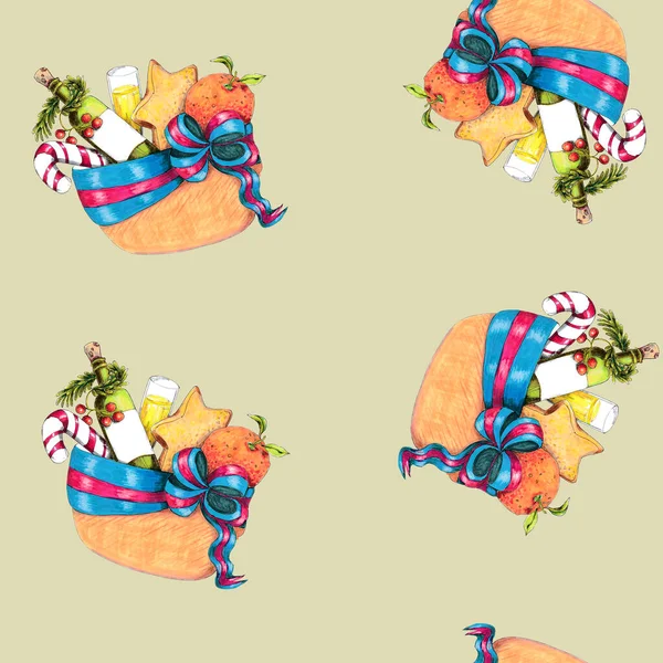 물감없는 크리스마스 바구니에 롤리팝 벽지용 — 스톡 사진