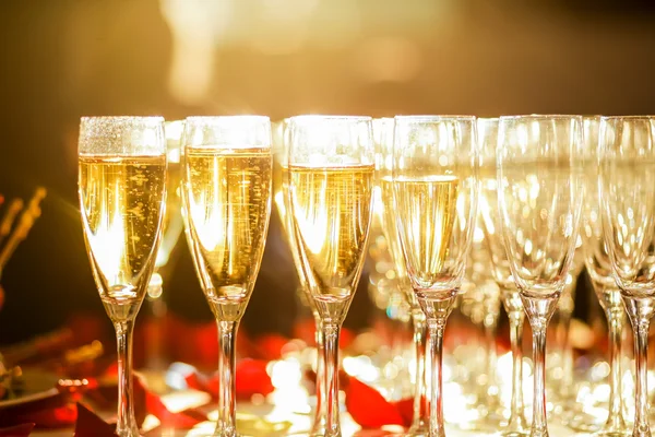 Glasses of champagne on the table — Stock Photo, Image