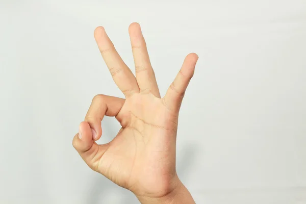 O sinal de dedos de uma mão. Está bem. — Fotografia de Stock