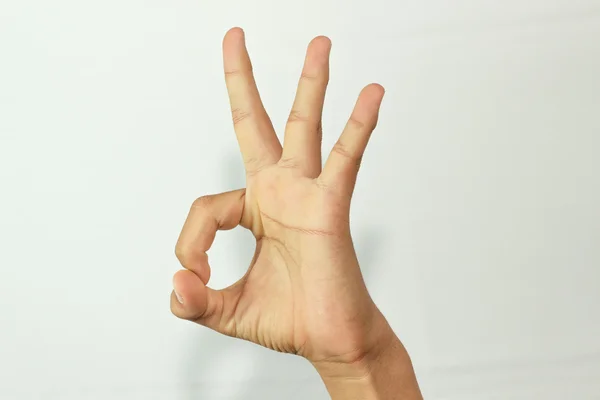 Bir elin parmaklarını gelen işaret. Okey — Stok fotoğraf