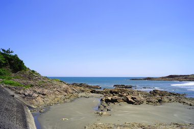 Güzel bir plaj ve doğada, Japonya-Kyushu Adası