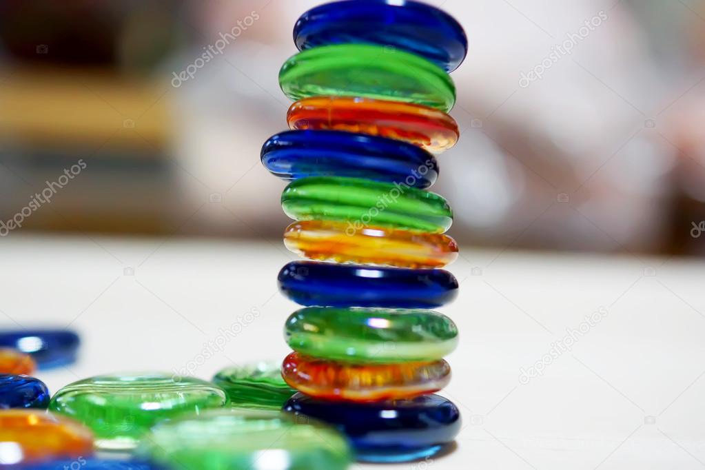 colorful glass marbles