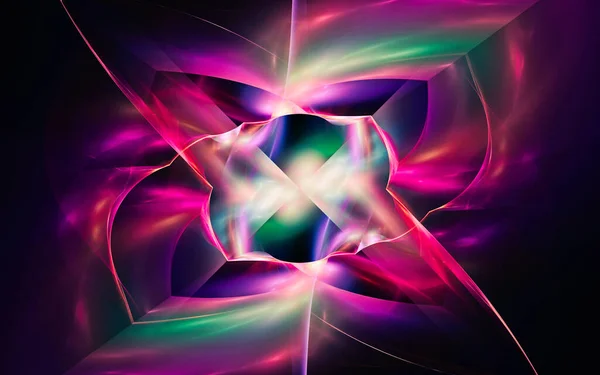 Imagem digital gerada em um computador que consiste em belas formas geométricas abstratas, linhas de cores diferentes para uma imagem de fundo ou web design — Fotografia de Stock