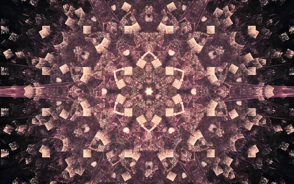 Fantastyczny Abstrakcyjny Symetryczny Kwiat Płatkami Składającymi Się Różnych Geometrycznych Kształtów — Zdjęcie stockowe