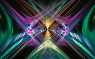 Çizgiler ve geometrik şekiller biçiminde soyut illüstrasyon arkaplan kalıpları kesişiyor, web tasarımı, bilgisayar grafikleri için kaotik bir biçimde iç içe geçiyor.