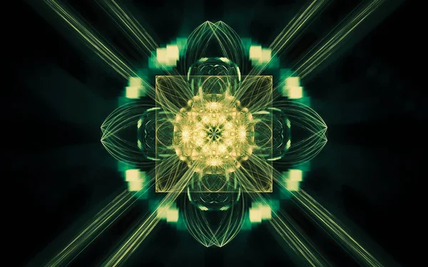 Fantasztikus Absztrakt Szimmetrikus Virág Szirmok Álló Különböző Geometriai Formák Különböző — Stock Fotó
