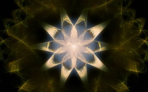 Фантастический Абстрактный Симметричный Цветок Лепестками Состоящий Различных Геометрических Форм Разных — стоковое фото
