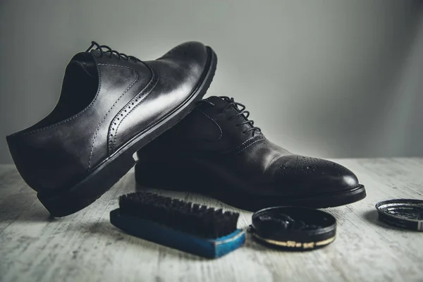 Limpieza Reparación Zapatos Escritorio — Foto de Stock