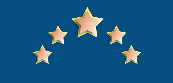 Cinco Estrellas Pantalla Sobre Fondo Azul — Foto de Stock