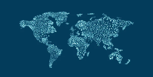 青い背景のスクリーンに地図を — ストック写真