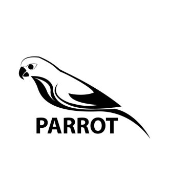 Papağan logo tasarımı vektör sanatı