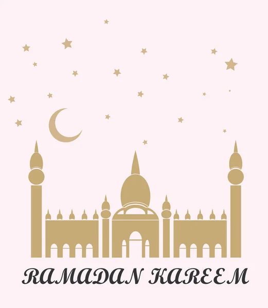 Ramadan Vector Ramadan Icoon Illustratie Van Moskee Maan Sterren — Stockfoto