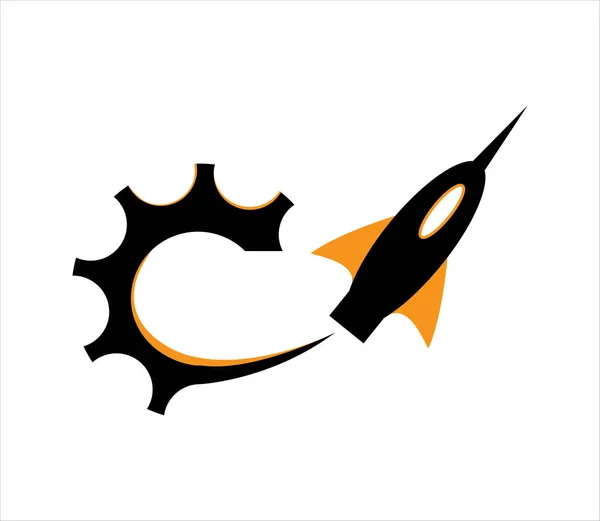 Gear Rocket Logo Design — Stock Photo, Image