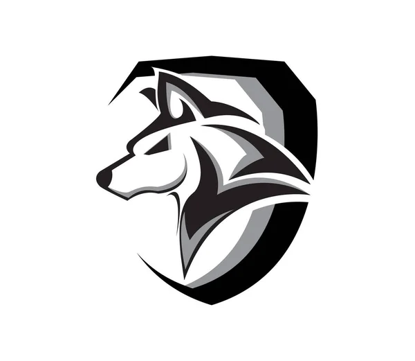 Shield Wolf Logo Design — Stock Photo, Image