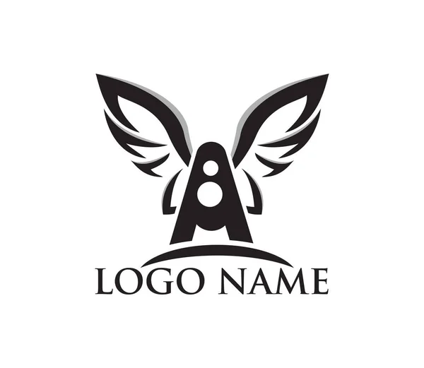 Písmeno Logo Design Křídly Jednoduché Trendy — Stock fotografie