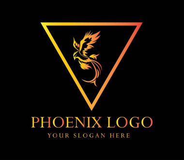 Phoenix logosu ve logo vektör şablonu resmi, moda,