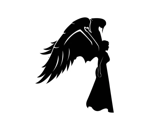翼を持つ天使のロゴ シンプルで創造的でトレンディーな — ストック写真